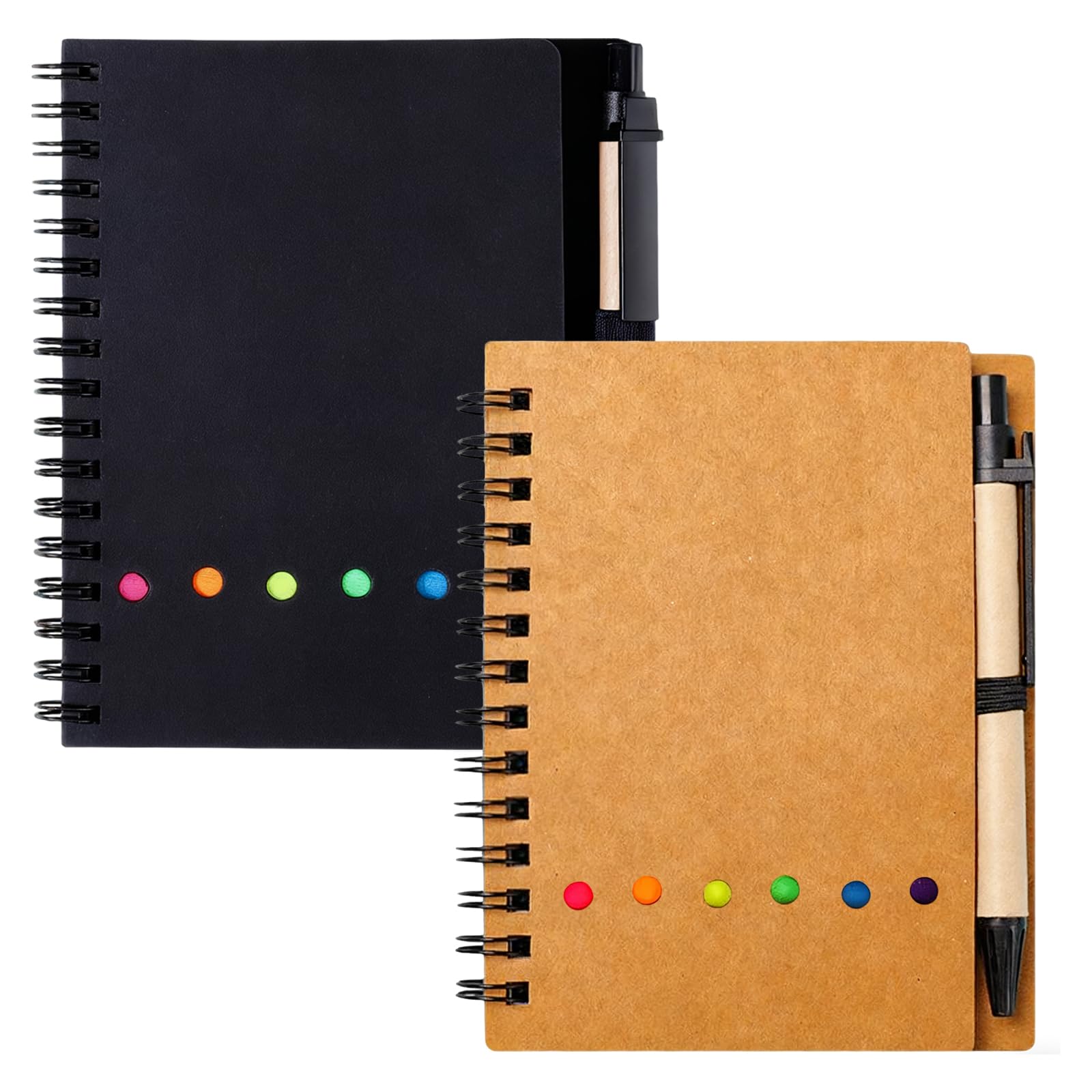 Duzapku 2Pcs Spiral Sticky Notes, Multicolor Adhesive Sticky Notes