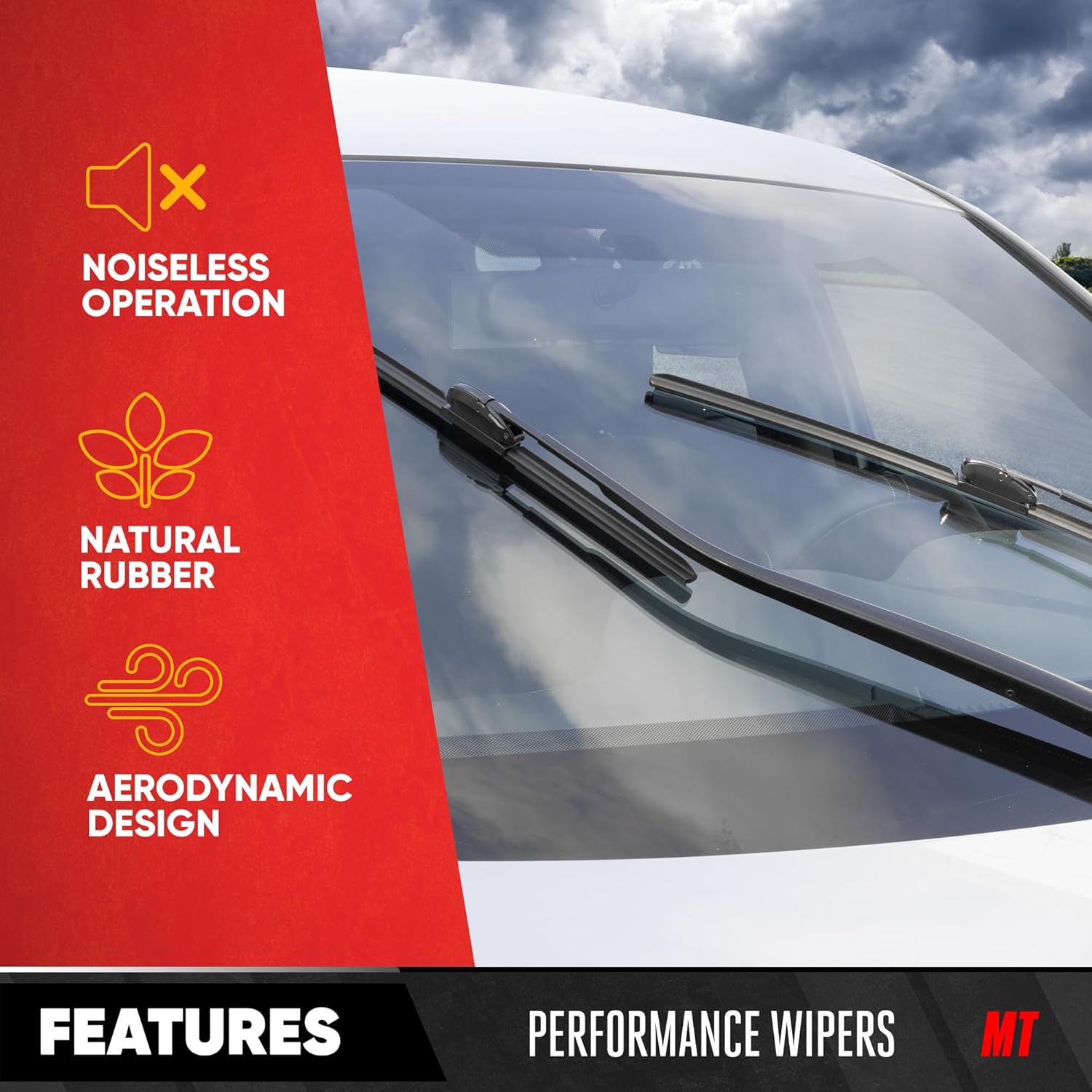Motor Trend FlexBlade Premium Wiper Blade – 2 Pack Front Windshield Wipers Advanced Beam Blade Design 50% Longer Life for Crystal Clear, Spotless, Streak-Free Windshields (24 + 24 Inch)