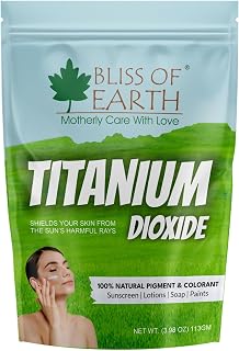 Bliss of Earth Titanium Dioxide For Soap Shampoo & Cosmetics Making, Natural Occurring Mineral For Making Sunscreen & Loti... Price In India