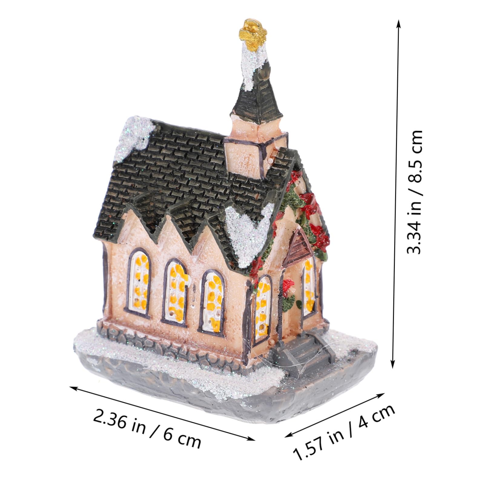 ERINGOGO Mini Luminous House Decorations Christmas Village House Micro Decoration Xmas Supply