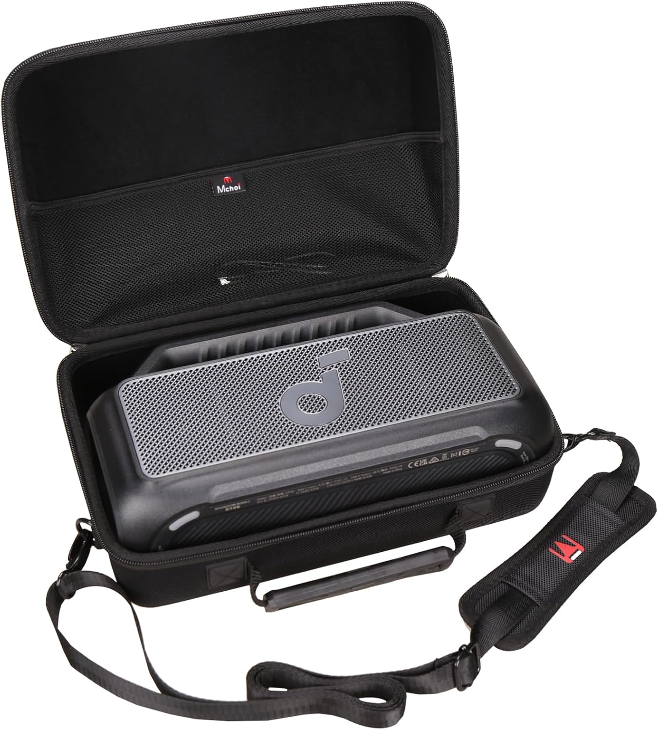 Mchoi Hard Travel Storage Case Fits for Soundcore Boom 2 Portable Outdoor Speaker with Shoulder Strap, Case Only