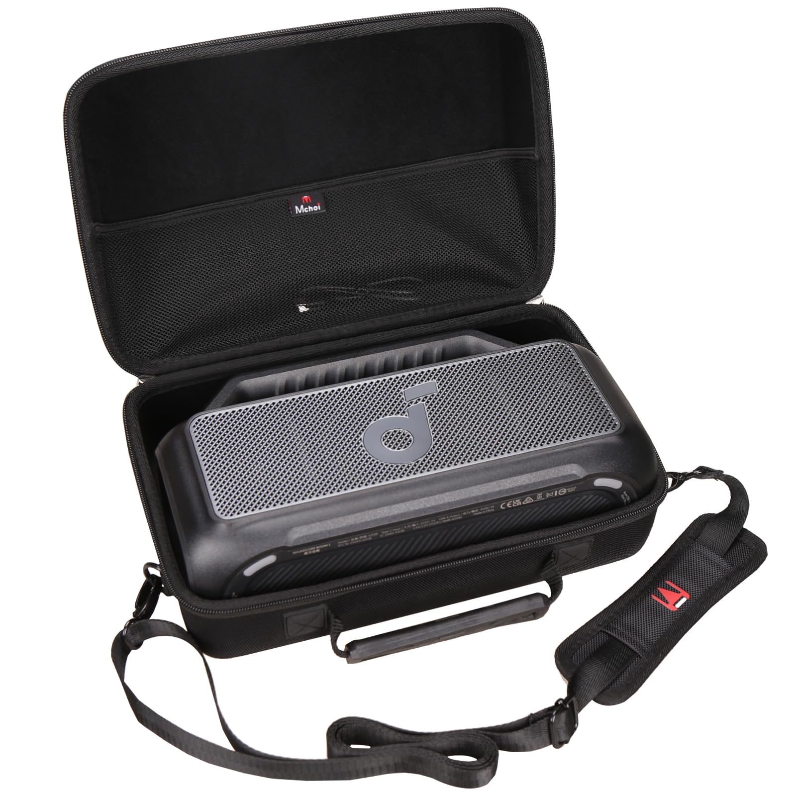 Mchoi Hard Travel Storage Case Fits for Soundcore Boom 2 Portable Outdoor Speaker with Shoulder Strap, Case Only