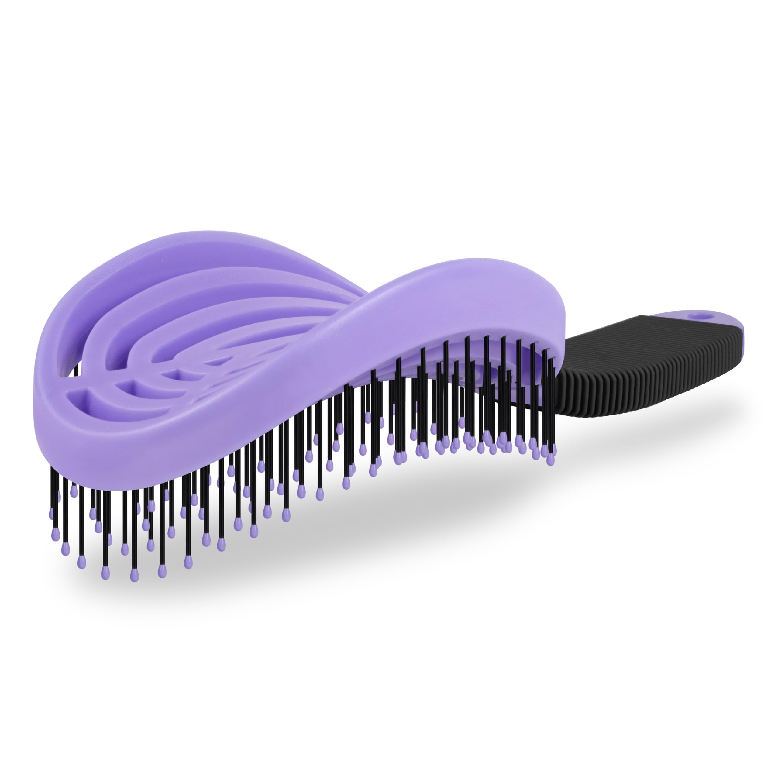 NuWay 4HAIR Opatentowana w USA podwójna zakrzywiona szczotka do rozczesywania DoubleC nadaje się do suszenia włosów (fioletowa)