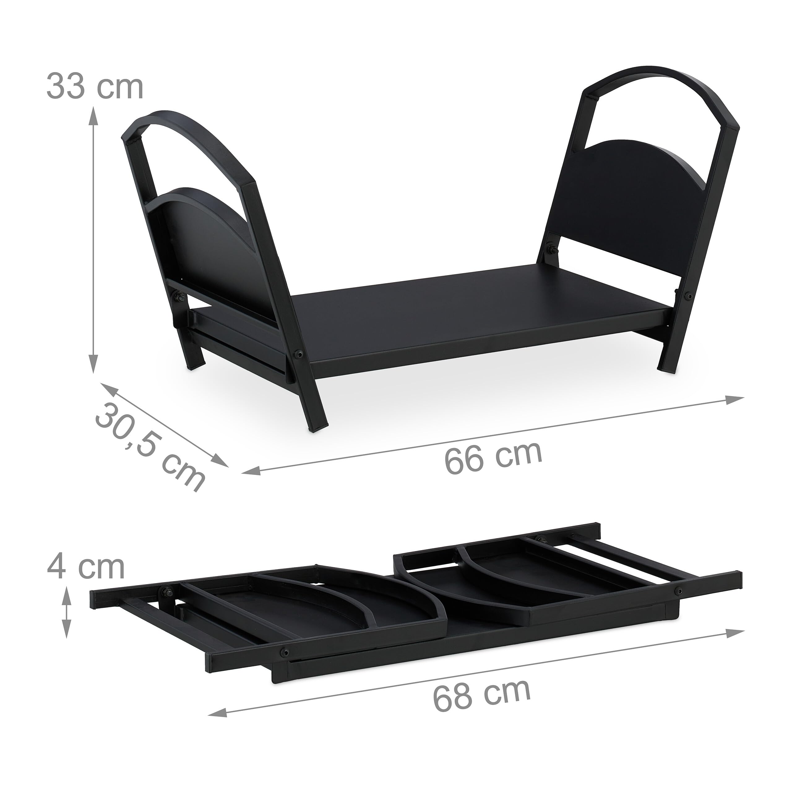 Relaxdays Firewood Carrier Set Of 2, Firewood & Kindling, Metal - View #8