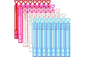 Valentine's Day Bag Stuffers: 40 Pack Mini Heart Bubbles for Kids
