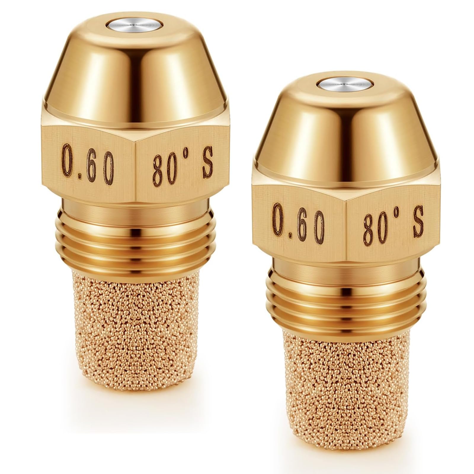 Pack Of 2 Hollows Brass Sprays Nozzles 0.6Gph 65 Degree Oil Burners Nozzle For Industrial Applications