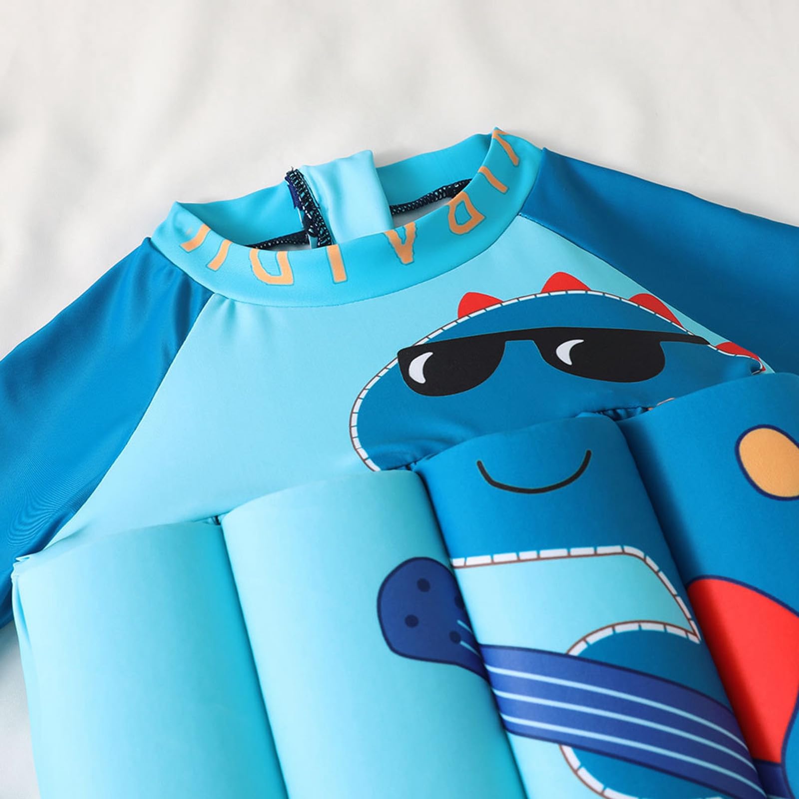 Maillot de Bain Flottant Une Pièce pour Bébé Garçon Filles Combinaison Flottante à Flottabilité Réglable à Manches Courtes Combinaison de Surf Rash Guard Vêtements de Plage D'été