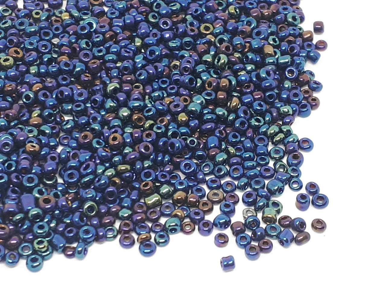 Lot De 1000 Perles De Rocaille 2mm Bleu Violet Vert - 12/0, Pour Bijoux