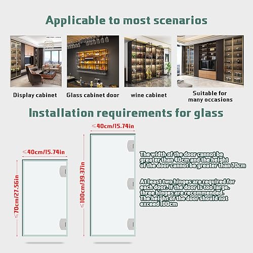 Miniatura 6 de Bisagras de cristal para puertas de vidrio, escaparate, vitrina, abrazadera de gabinete de vino, bisagras de puerta, bisagra de vidrio, gabinete de