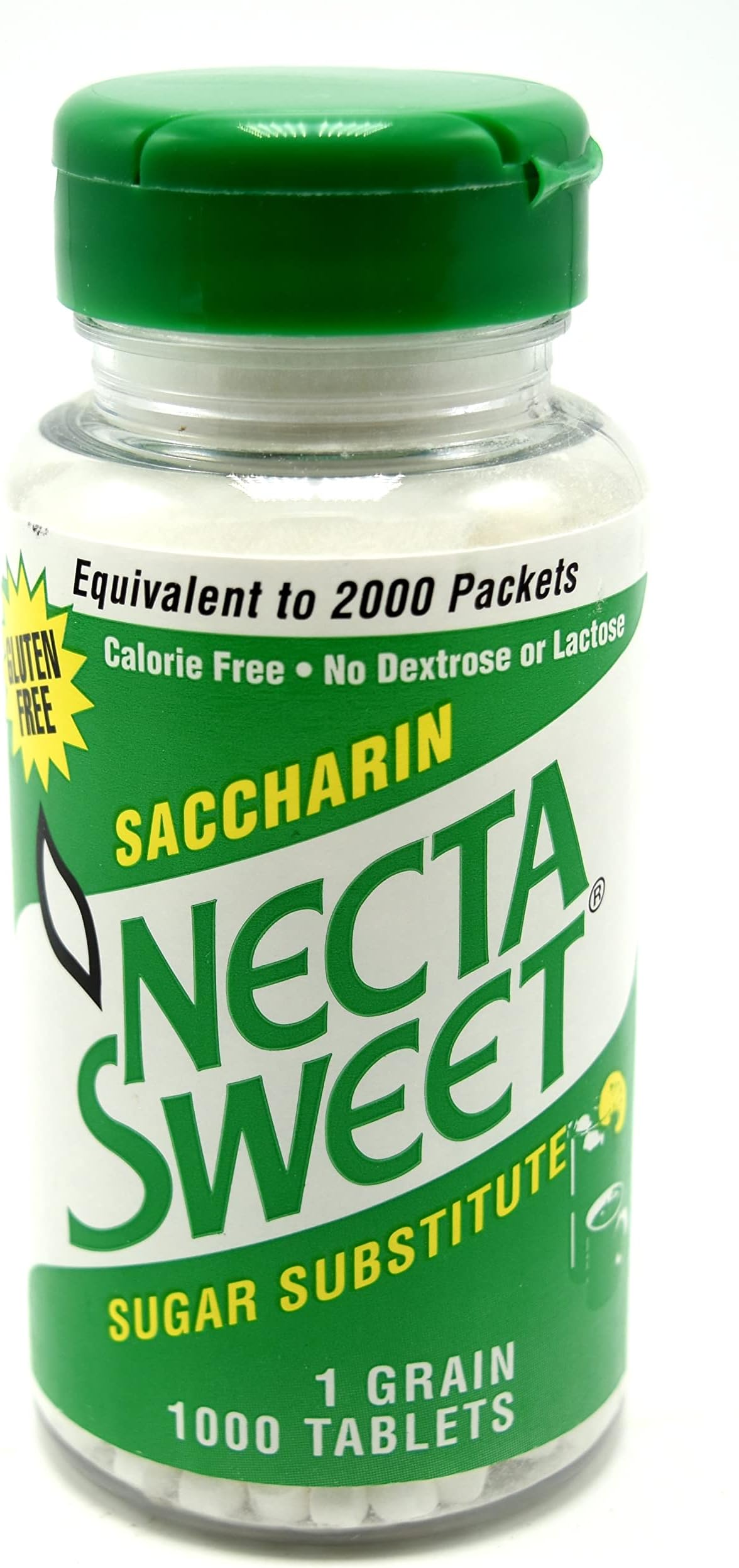 NSI SWEETENERS Necta Sweet Saccharin Tablets, 1-Grain, 1000 Count (Pack of 2)