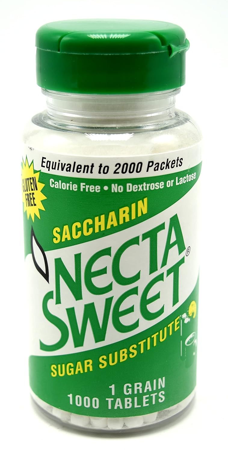 Necta Sweet Saccharin Tablets, 1 Grain, 1000 Tablet Bottle