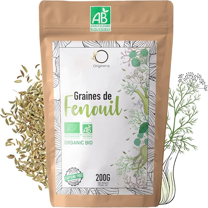 Origeens Graines de Fenouil Bio Qualité Herboristerie (200 g)