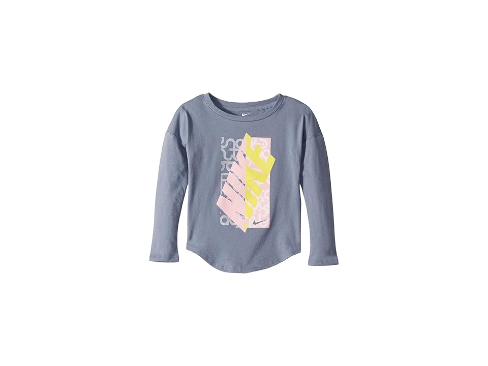 

Nike Kids Split Long Sleeve Tee (Toddler) (Ashen Slate) Girl's Clothing