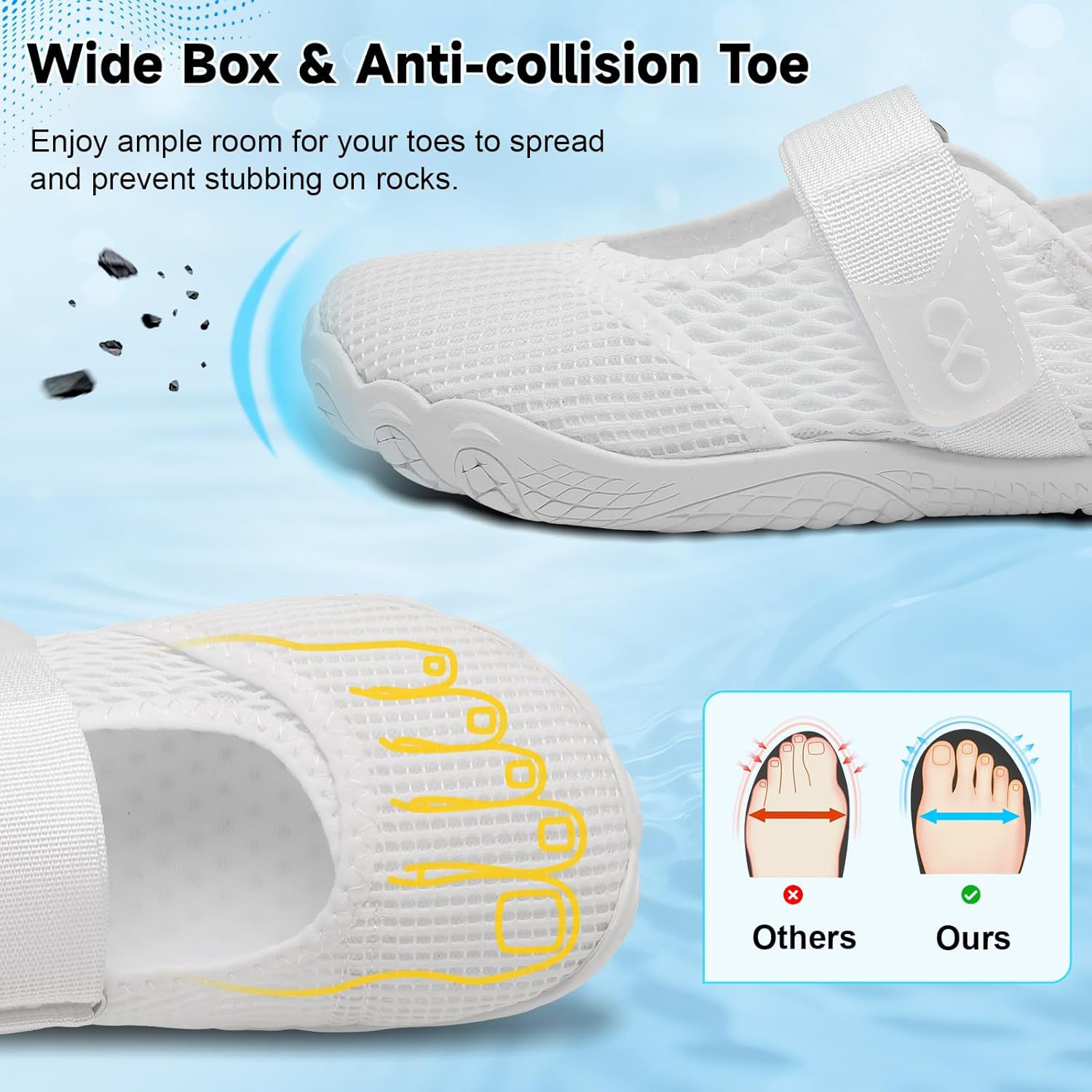 XIHALOOK Water Shoes for Women Wide Toe Minimalist Barefoot Quick-Dry for Beach Swim Pool Surf Yoga Womens Adjustable Walking Shoes