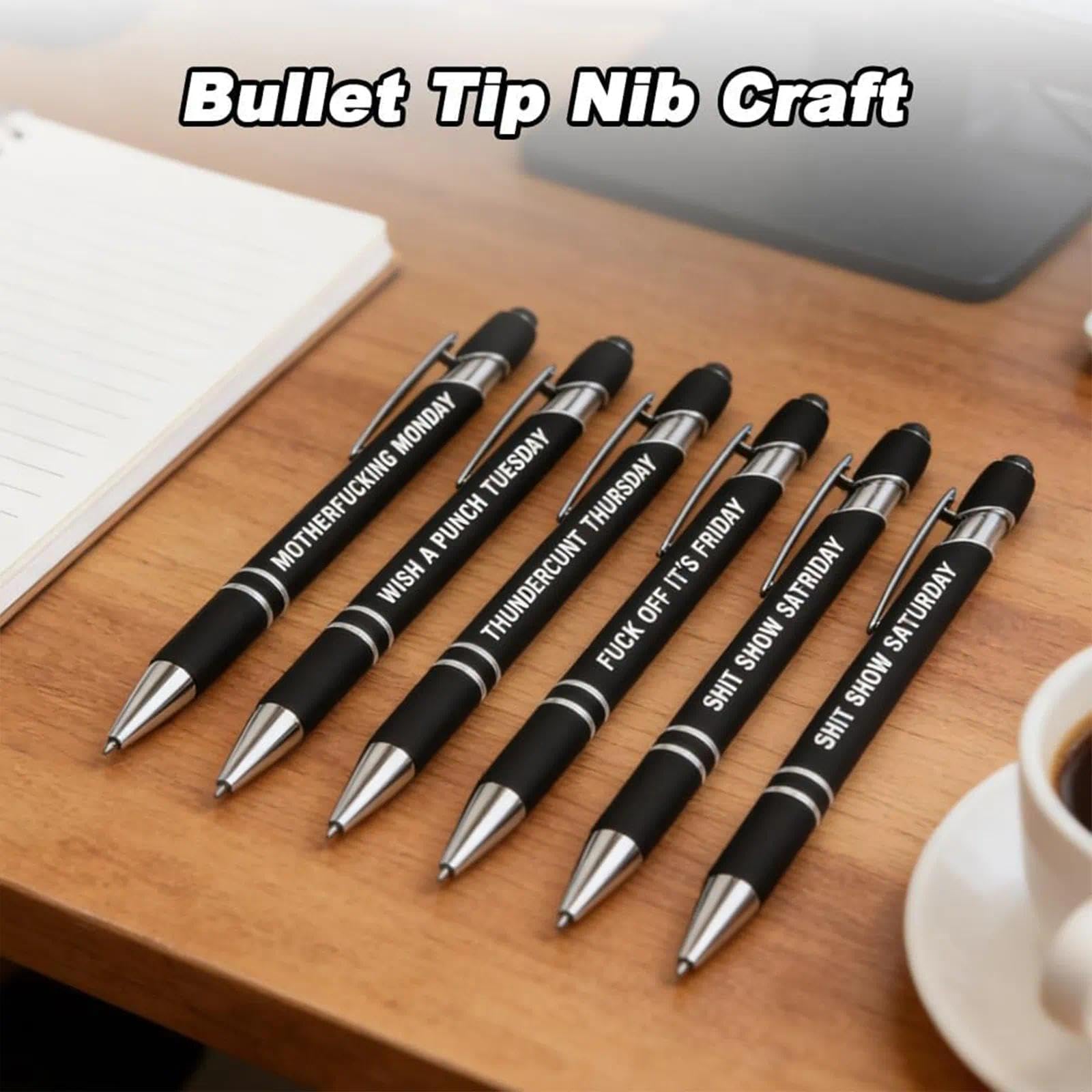 UBIETY Funny Daily Quotes Pen 7 Day Metal Pen Set Funny Stress-Relief Daily Quotes Metal Ballpoint Pens Set — view 4