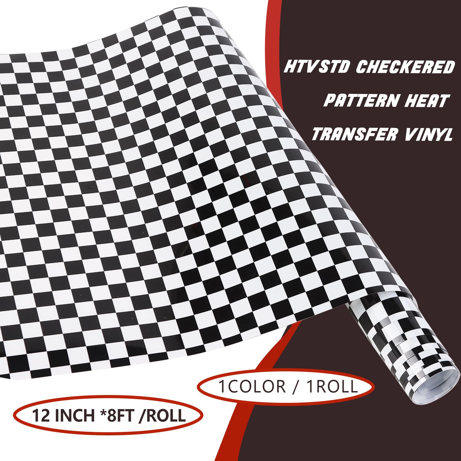 Snapklik.com : Check Flag HTV Vinyl Roll - 12 X 8ft Checkerboard Heat ...