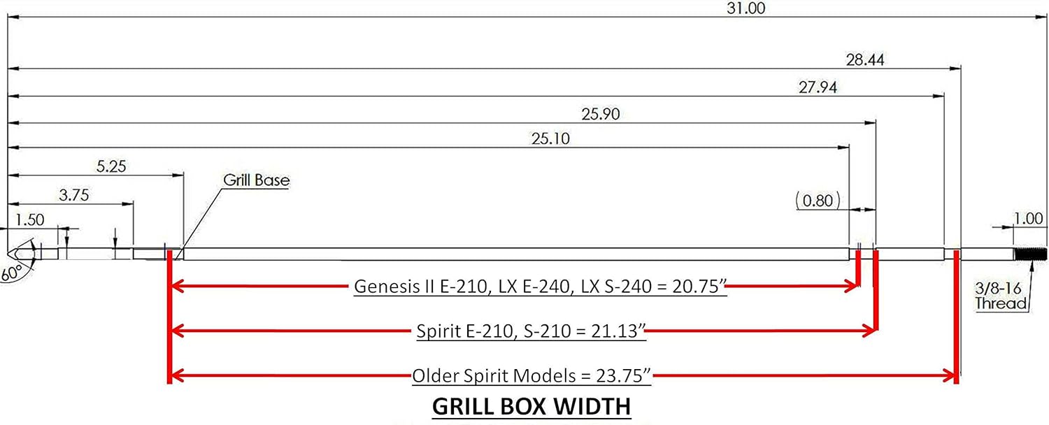 OneGrill 3WSS40 Stainless Steel Grill Rotisserie (Compatible with Weber 300 Series 3 Burner Genesis/Genesis II/Spirit/Spirit II) W/ 13 Watt Electric Motor; 3/8 Inch Square Spit Rod. Fits 2022 Models : Grill Rotisseries : Patio, Lawn & Garden