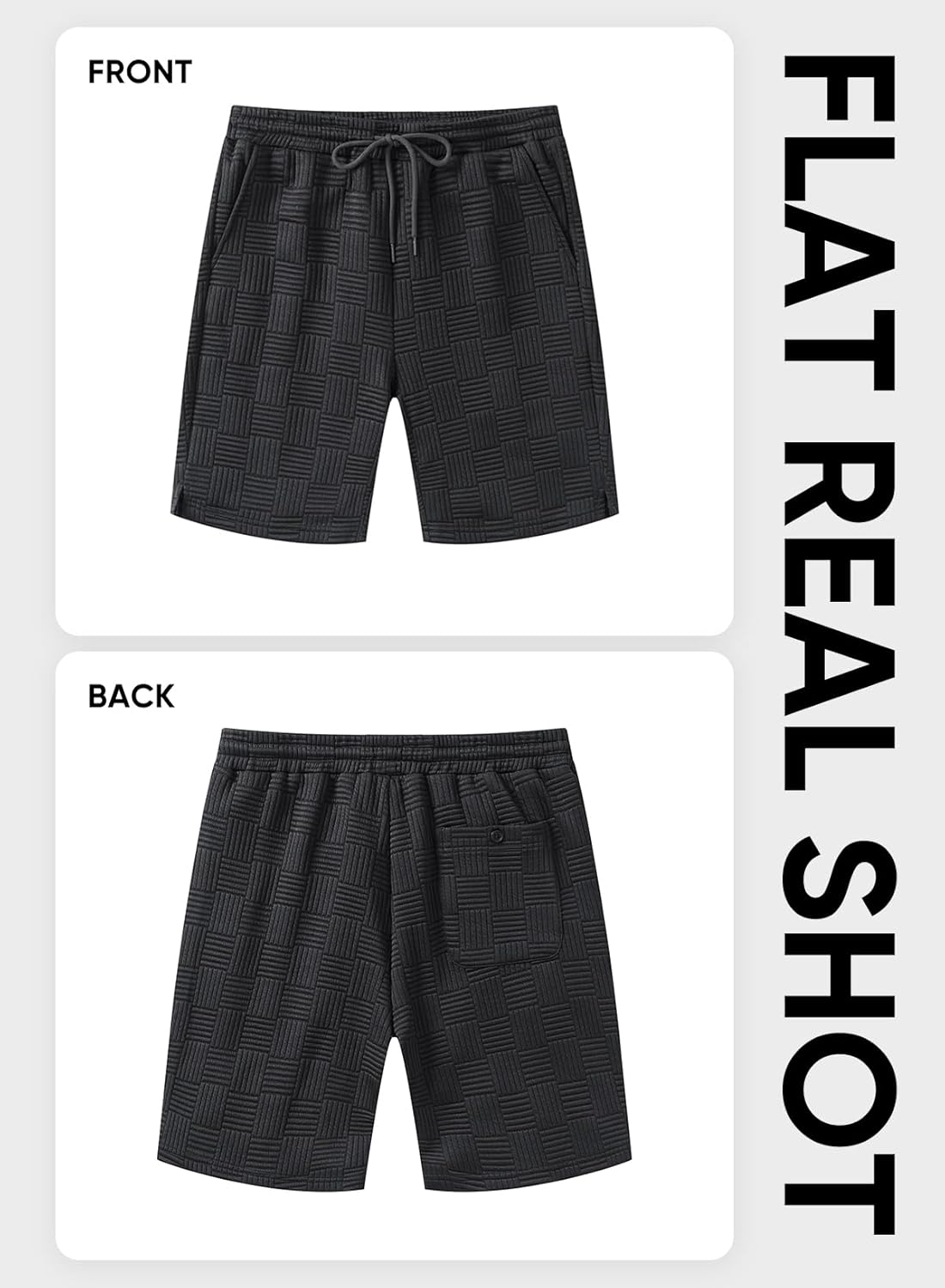 JMIERR Men's Shorts Casual Stretch Solid Short Elastic Waist Drawstring Lightweight Textured Summer Shorts - Image 9