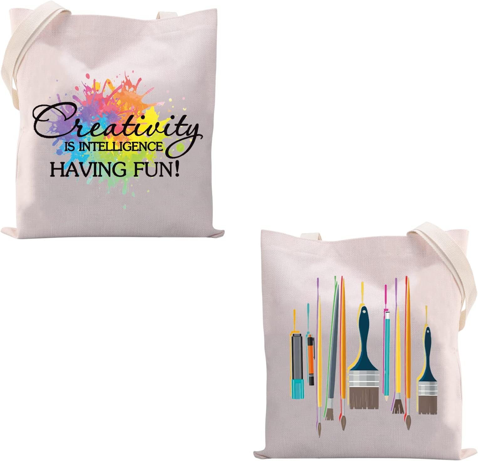 Artist Tote Bag Painter Gift Bag Creativity is Intelligence Having Fun Art Teacher Gifts Art Student Gifts Artist Supply Bag (Creativity is Intelligence TB)