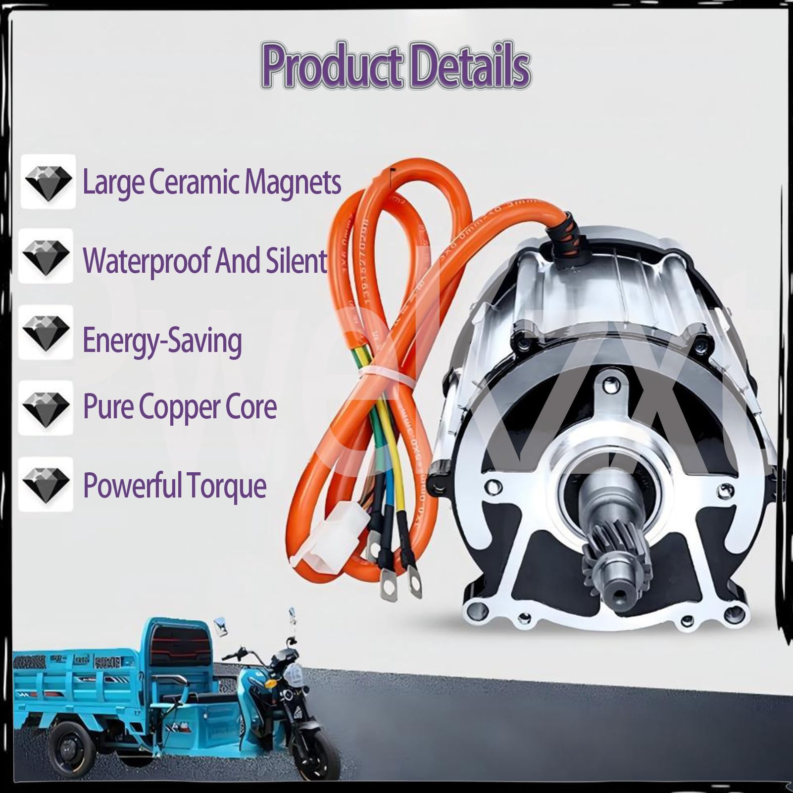 Silnik Z Mechanizmem RóżNicowym Do Elektrycznego TróJkołOwca1000 W – 4000 W 48V-1800W