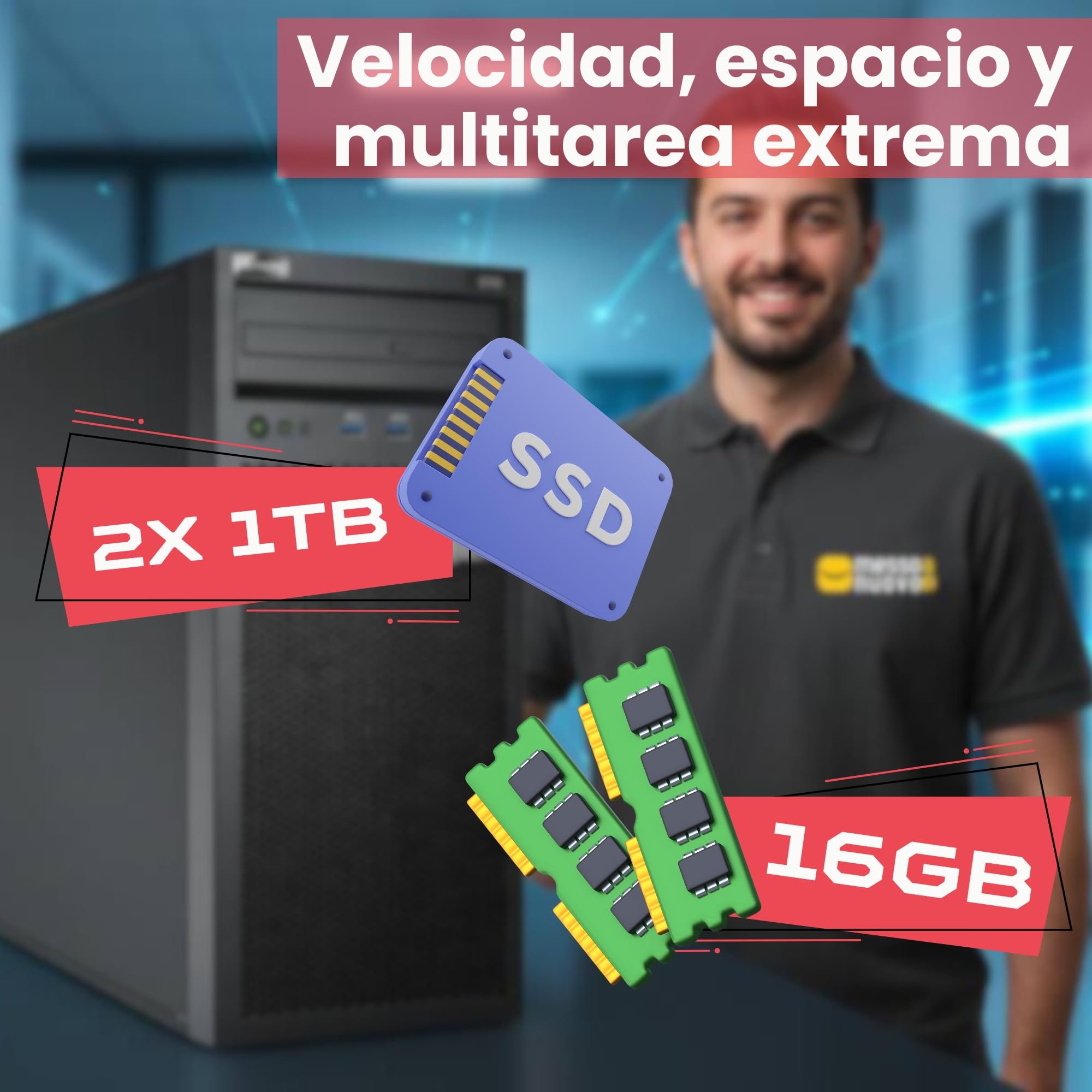 Lenovo ThinkSystem ST50 Server – Intel Xeon E-2224G CPU, 16 GB ECC RAM, 2 × 1 TB SSD, Win Server 2025 Standard (Reacondicionado)