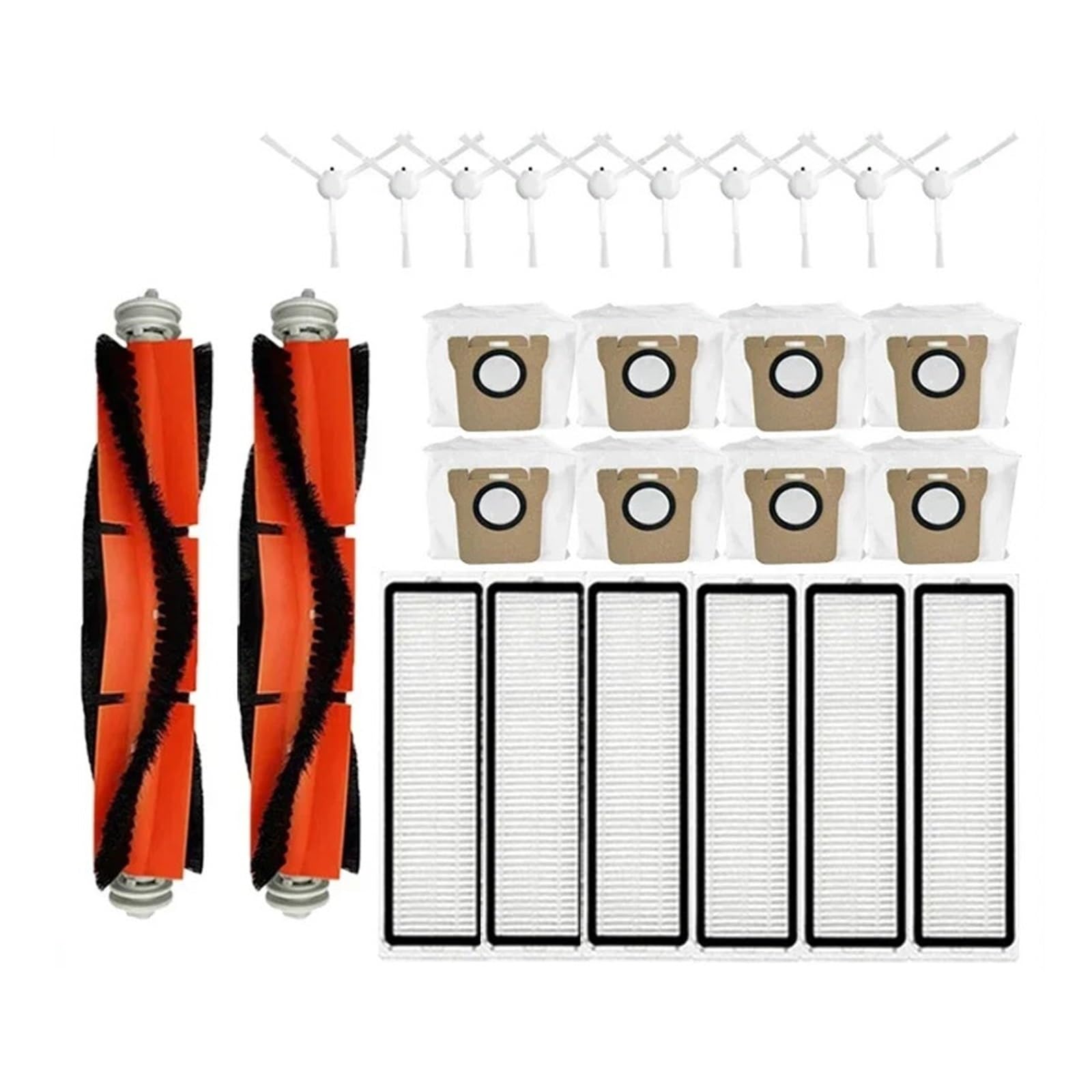 PORRSYDCD Main Side Brush Hepa Filter Mop Dust Bag Parts，Compatible With Mijia Omni 1S B101CN B116 X10+，Compatible With Dreame L10s Ultra / S10 Pro Accesories(26PCS)