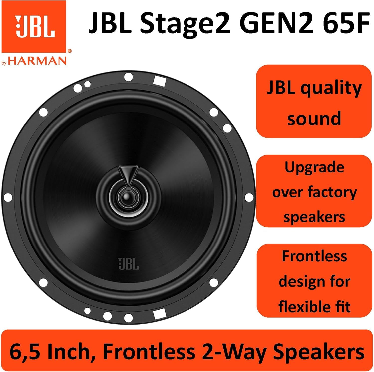 JBL Stage2 GEN2 65F Koaxial Lautsprecher Auto 165mm (6,5 Zoll) - 2 Wege Set