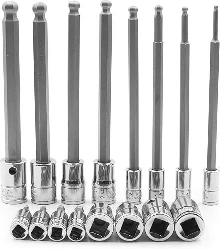 Miniatura 3 de Juego de dados hexagonales de 16 piezas de 14" y 38" Dr. Metric Wobble BS-2316WH