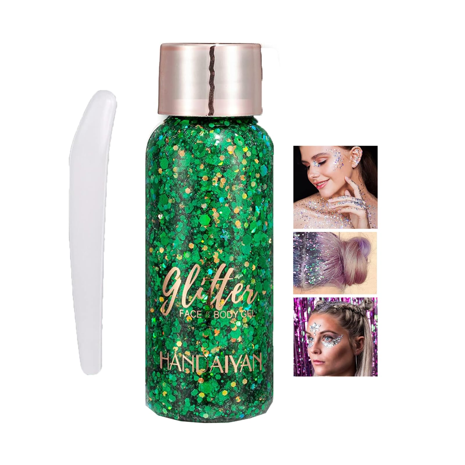 30ml Glitter Corpo, Glitter Gel Corpo,Glitter Body Gel, Glitter Gel Viso per Viso, Unghie, Occhi, Labbra, Capelli, Corpo, per Musica, Festival, Feste in Maschera