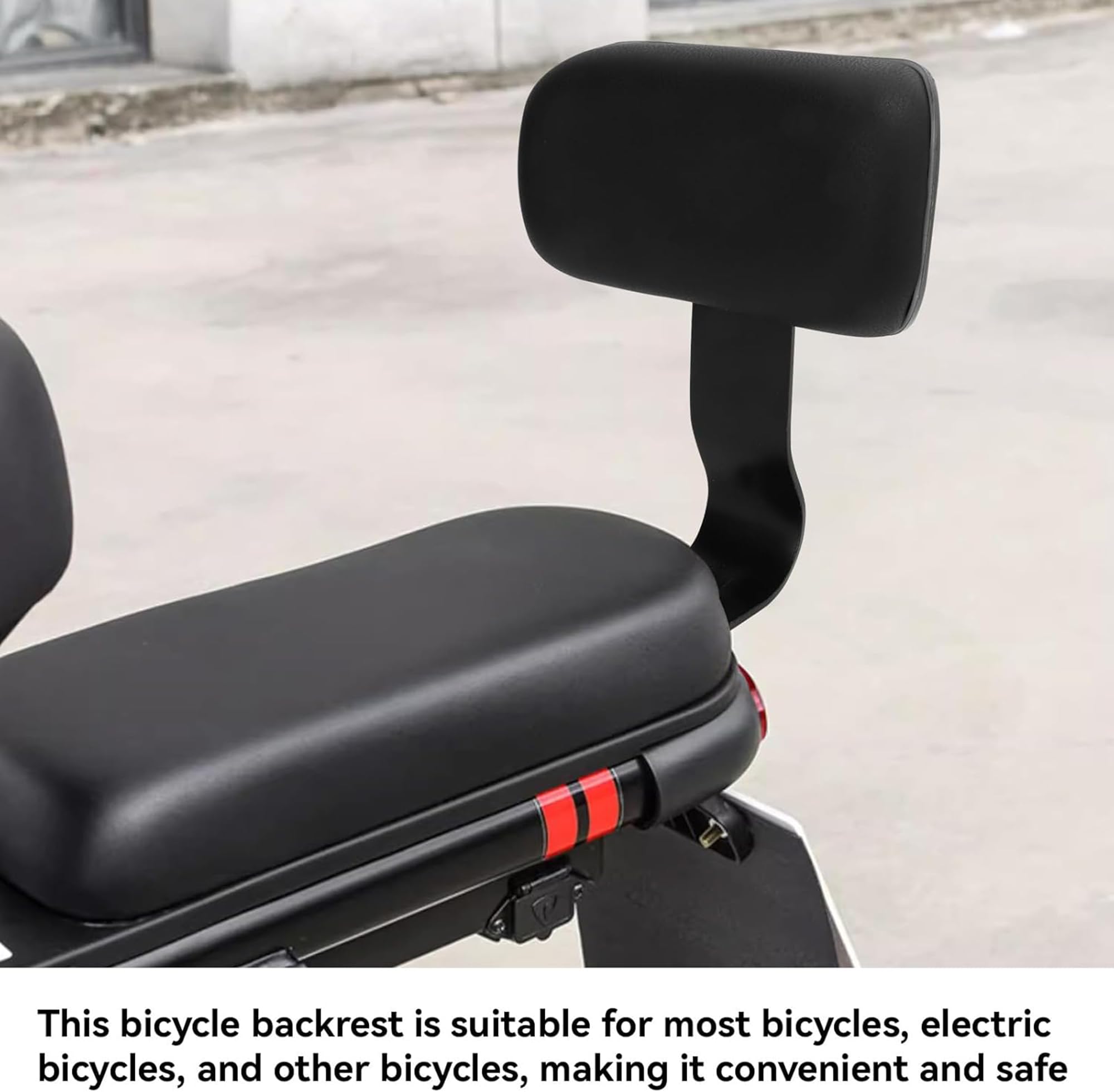 Schienale per Bici Elettriche,Schienale Passeggero Posteriore Universale in Pelle con Supporto in Metallo Pezzo di Ricambio per Bici Elettriche,2025 Nuovo Schienale Ispessito,