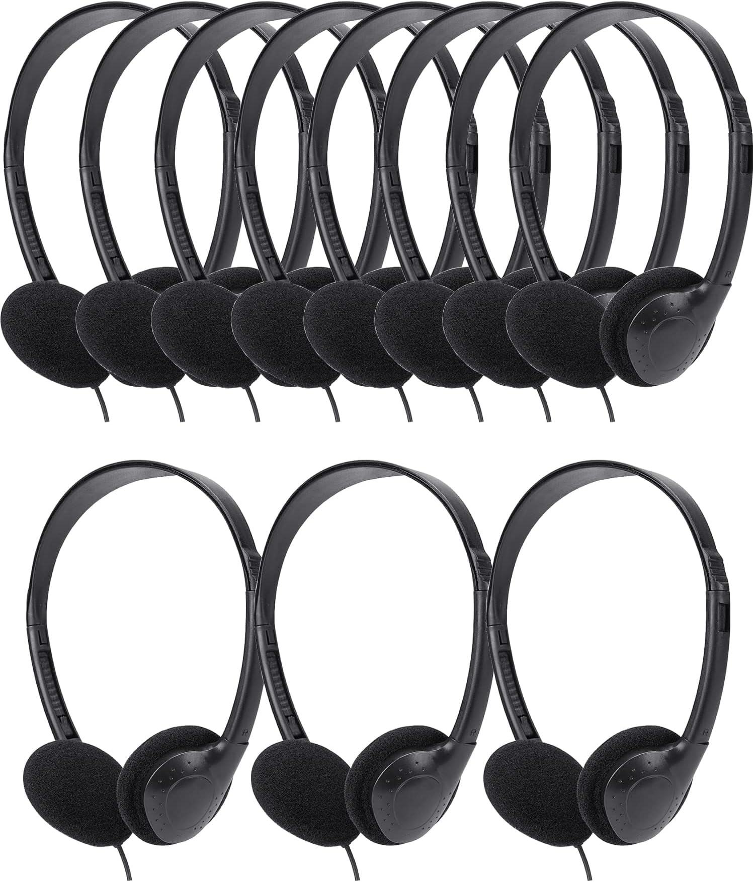 QWERDF24 Packs Headphones Bulk for Kids Classrooms Set School Students Class Wired On-Ear Over-Ear Earphones Individually Bagged