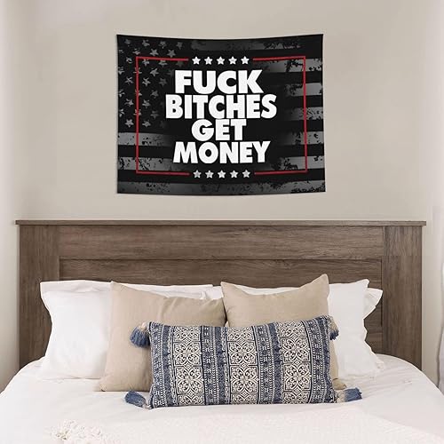Miniatura 5 de Rqwaaed Fuck Bitches Get Money Tapestry embellece perfectamente la pared 29x37 pulgadas