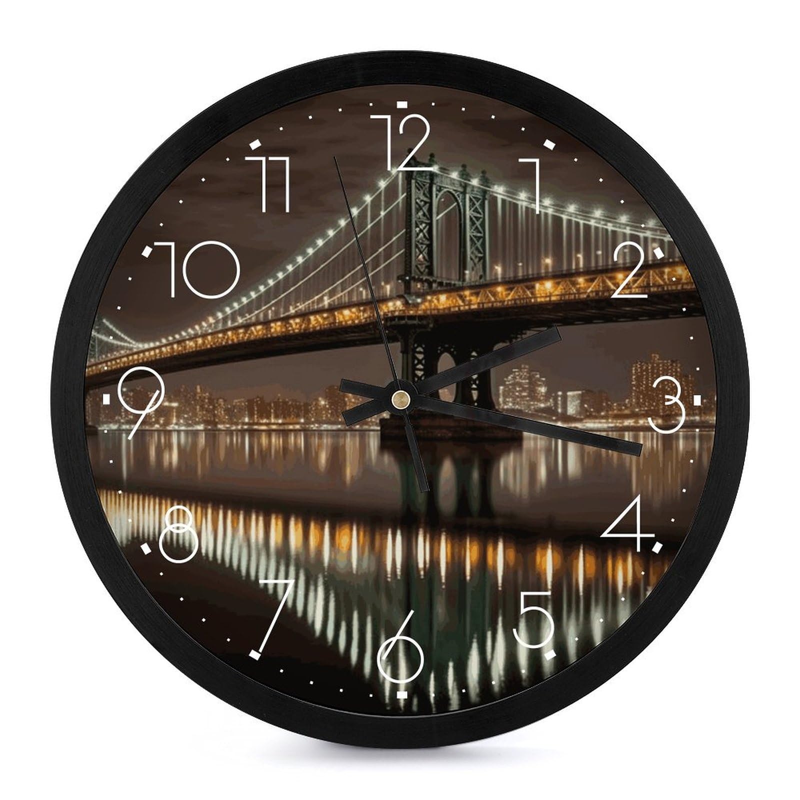 Horloge murale New York 25 cm à pile design Manhattan pour salon et bureau