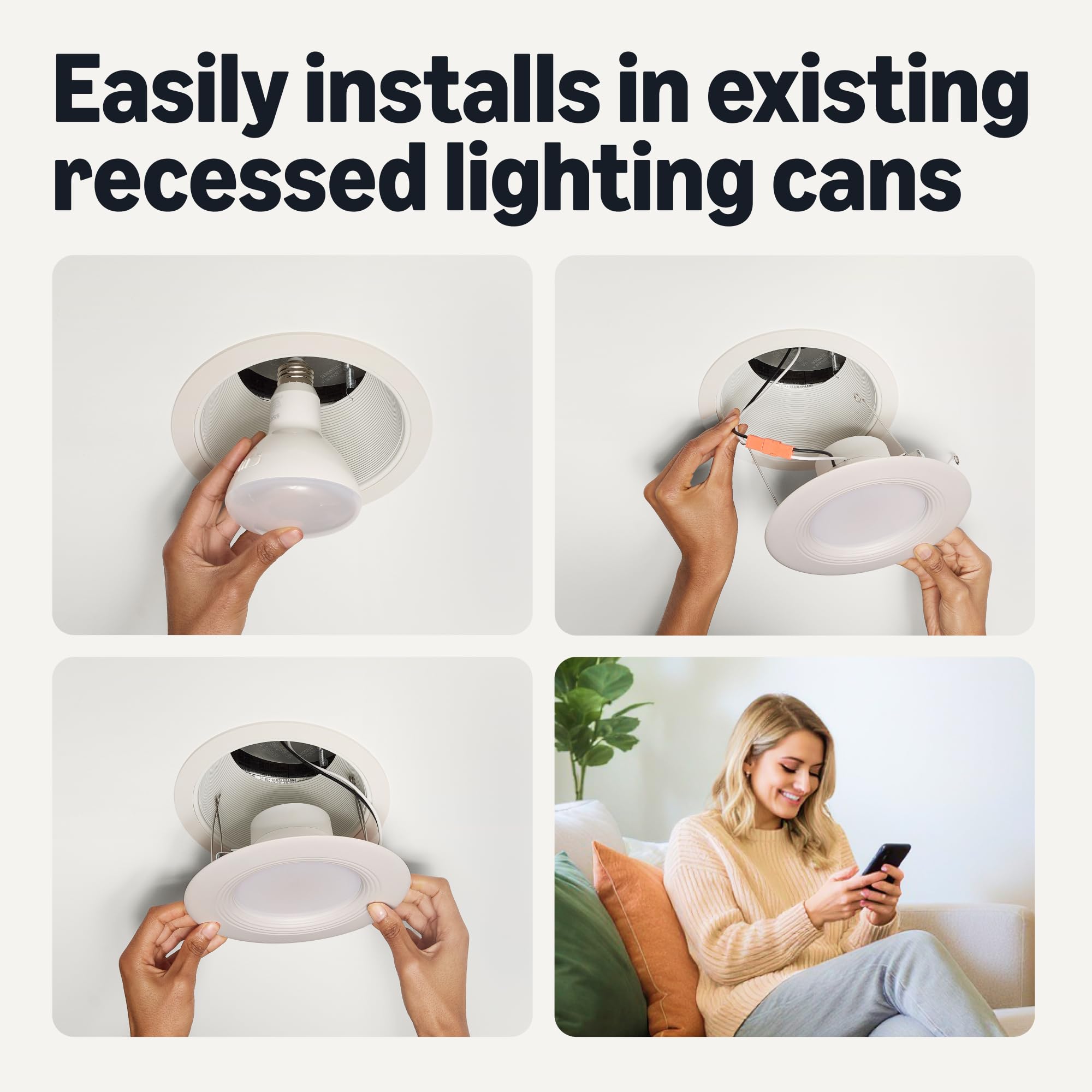 ALUSSO Smart Einbaubeleuchtung WIFI LED Downlight, 3000K-6500K dimmbare Einbau Deckenleuchte für