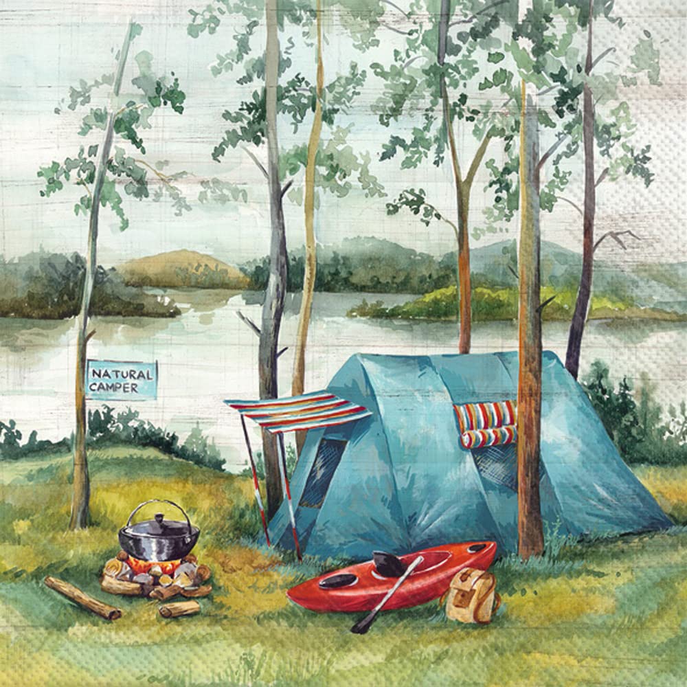 Boston International Papierservietten – 3-lagig, 20 Stück, 16,5x16,5 Cm, Bunt Gestreift