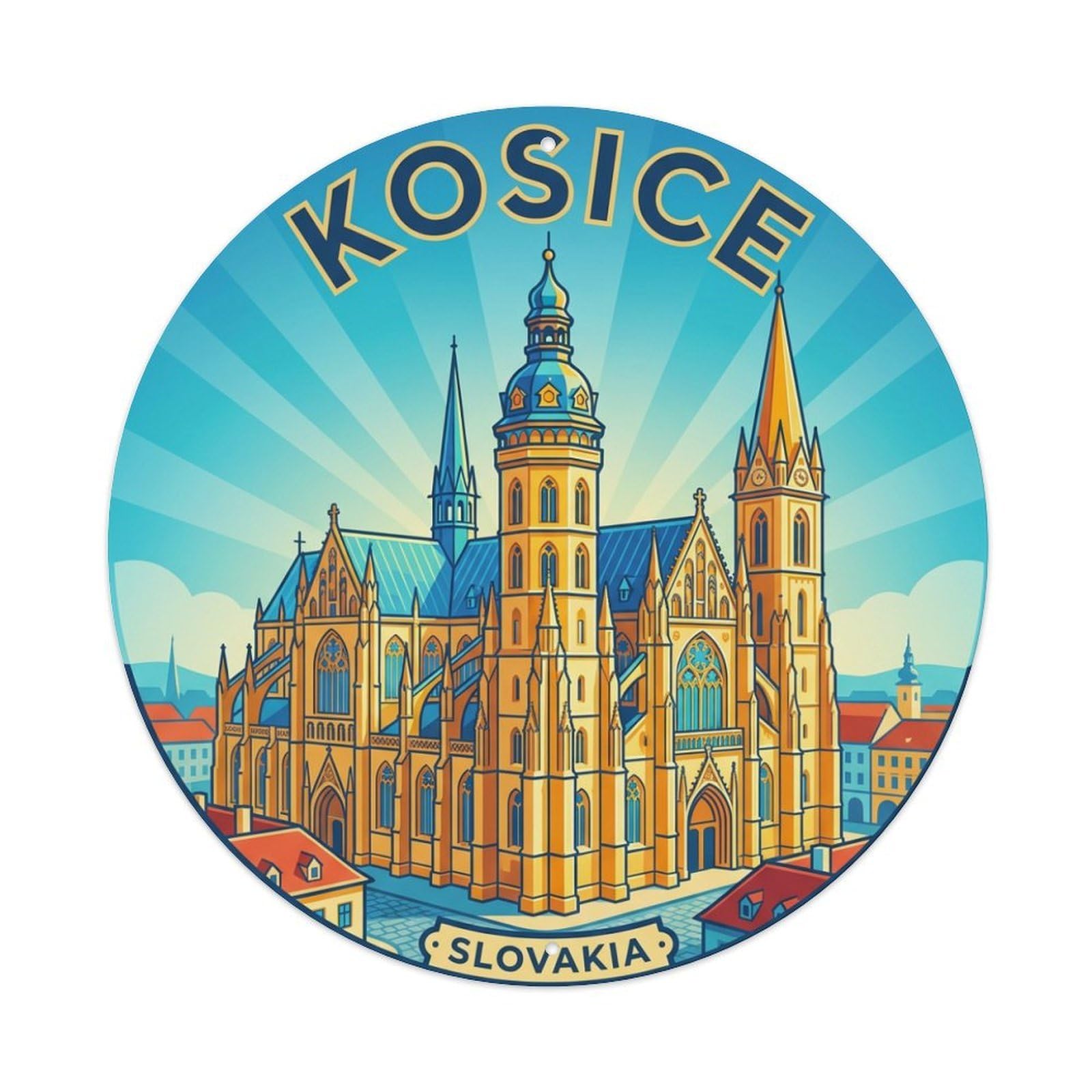 Metal Tin Sign Retro Travel Slovakia Kosice