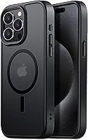 Vista 86 de Funda magnética para iPhone 15, resistente a las caídas, sensación de piel mate, a prueba de golpes, delgada, negro mate