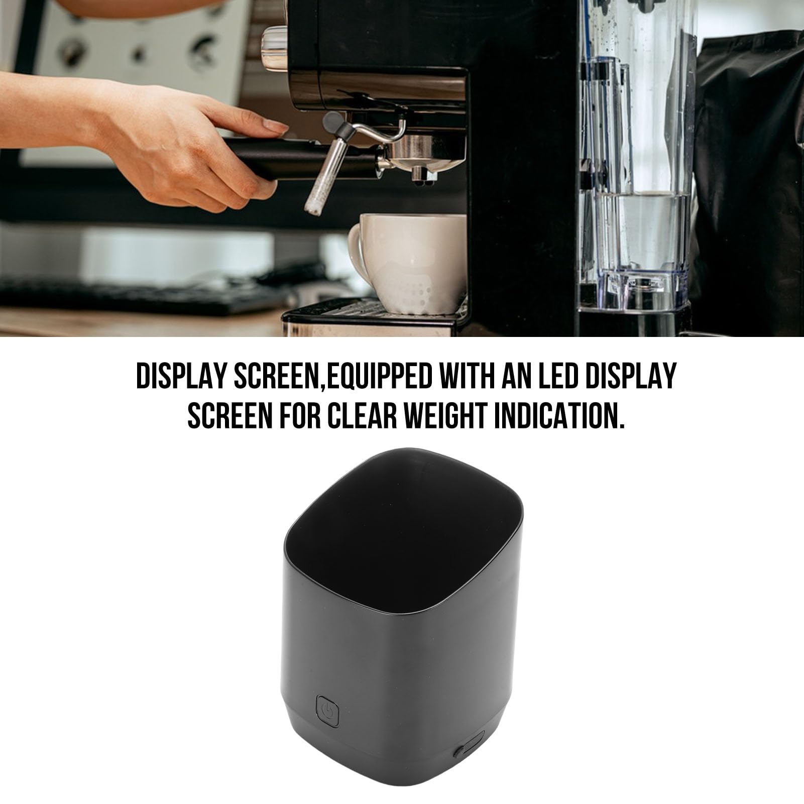 Vikye Báscula de café Digital, Vaso Dosificador de Alta Precisión de 0,1 G con Pantalla LED, Conversión de Gramo/onza de 500 G de Capacidad, Batería de 600 MAh para Máquina de café