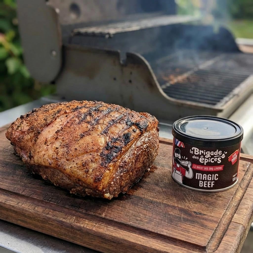 La Brigade des Épices - Coffret BBQ LOVER - Cadeau pour Hommes - 6 Marinades sèches et rubs pour Barbecue - Fabriquées en France & 100% Naturels