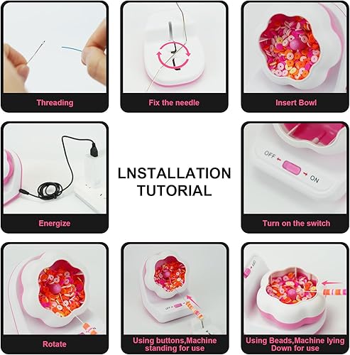 Miniatura 5 de Electric Clay Bead Spinner Kit with 4172 PCS Clay Beads, Clay Beads Spinner with Needle and Thread for Making Waist Beads Bracelets Jewelry Making