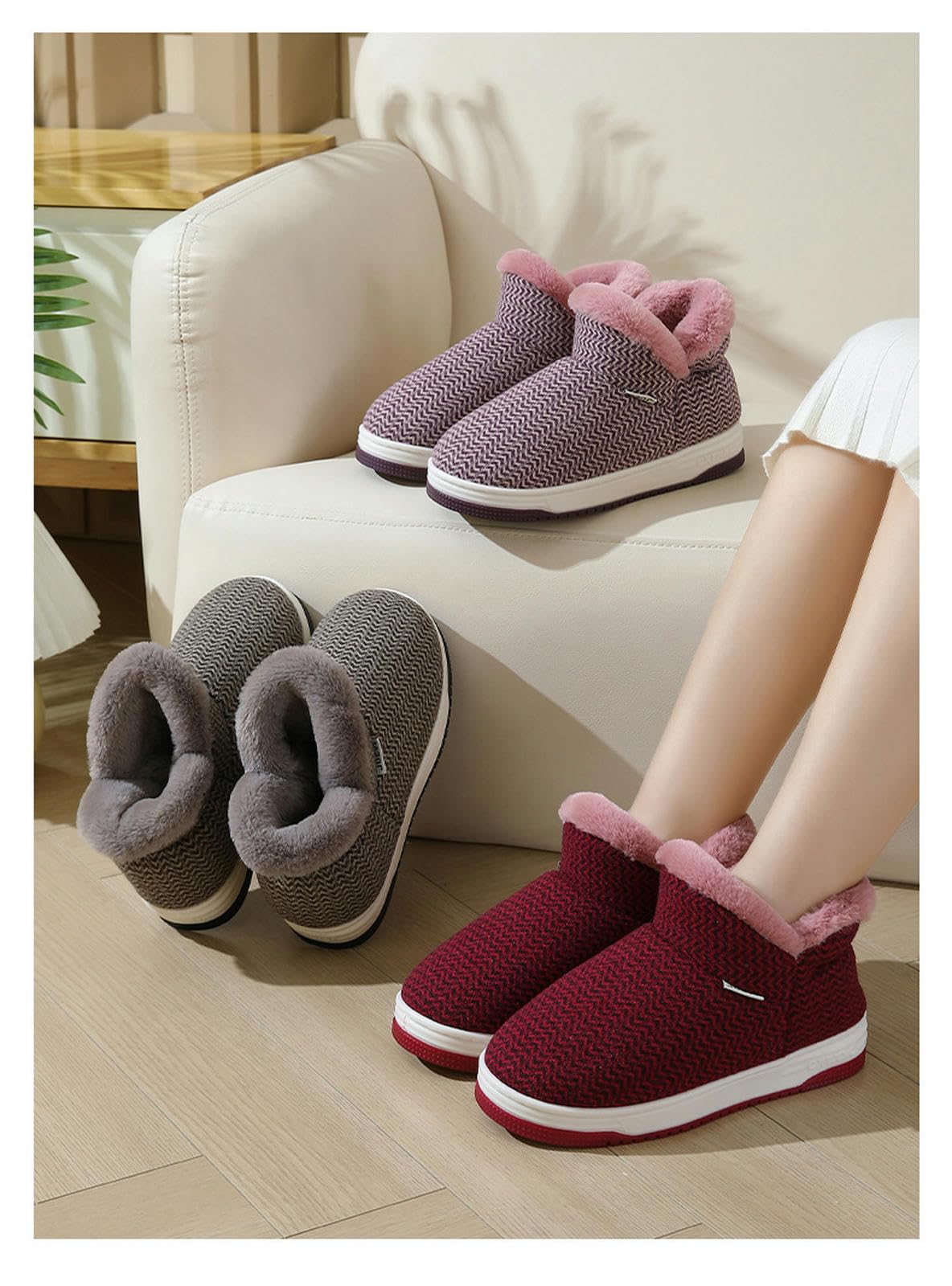 Pantofole Pantofole Da Uomo In Maglieria Di Cotone Leggero Scarpe Da Casa In Memory Foam Con Suola Anticomia-grigio-42-43