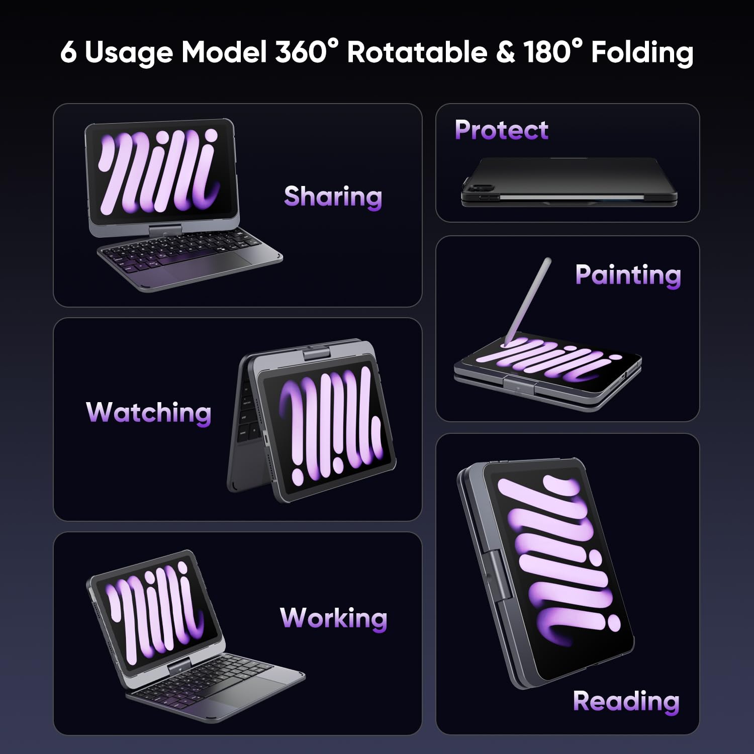 Amazon.co.jp: doqo iPad mini 7 & Mini 6 ケース キーボード8.3インチ