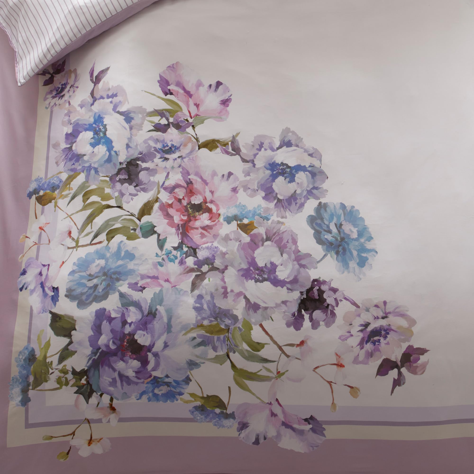Appletree, Purple Lilac Floral Duvet Cover, Super King Bedding Size (260 x 220cm), Reversible Designs, Soft 100% Cotton - Image 4