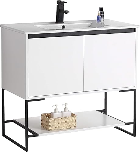 Miniatura 10 de Mueble de baño URBANIA VANITY con 2 puertas, estante y lavabo