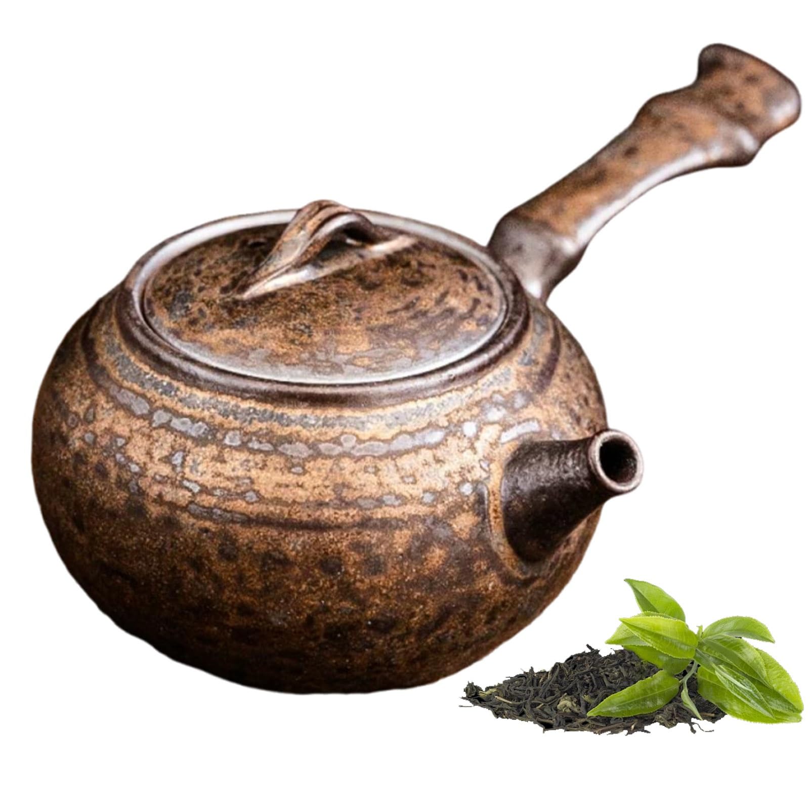 Traditioneller chinesischer Gongfu-Ton-Teekessel, Keramik-Teekanne mit Seitengriff, multifunktionales Tee-Ei for Camping, Reisen, Wandern, Küche