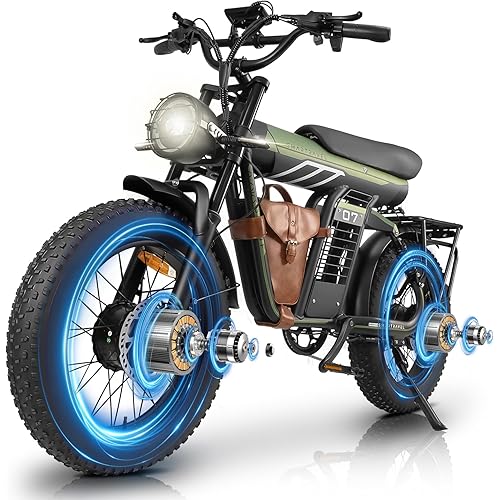 Ebike with 1200W Brushless Motor,Removable 48V 20Ah Battery,UP to 32MPH,Electric Mountain Bike with 20" Fat Tire with Front/Rear Turn Signals for Men Women,Travel Bag