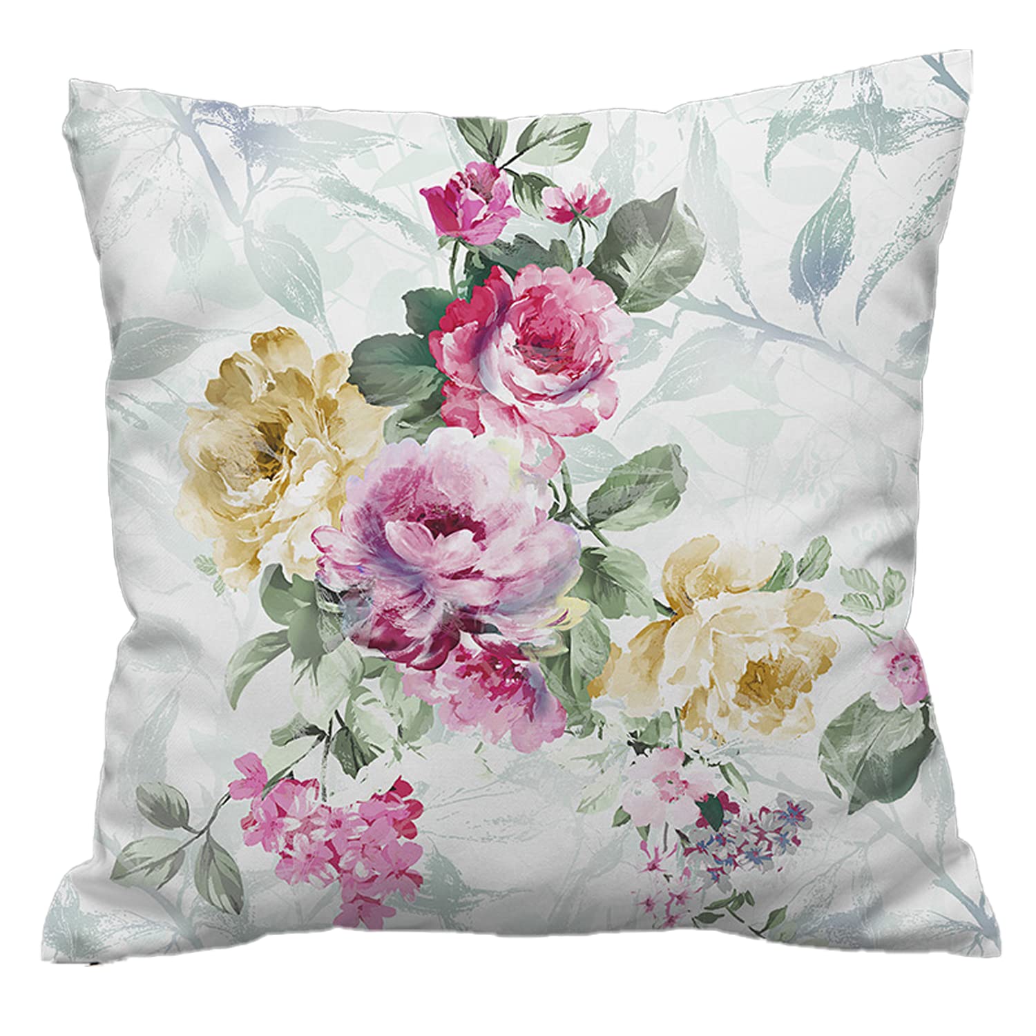 Night Comfort 100% Cotton Cushion Cover Luxury Designer Indoor & Outdoor use - Art Flowers - Ideal For Sofas, Living Room, Bedroom, Rattan Garden Furniture Sets, Chairs, Benches (45x45cm) - Pack of 2 โ image 1