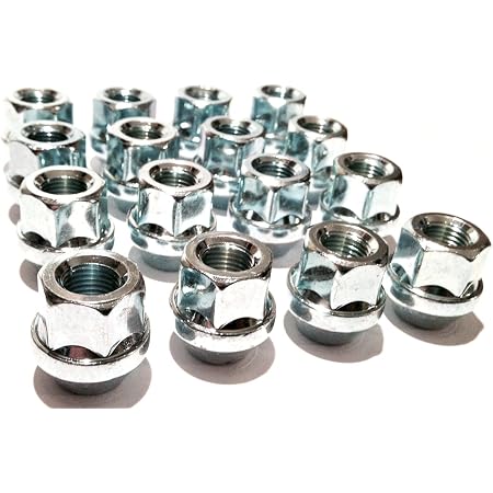 20x Radmuttern Verzinkt M12x1,5 – Kegelbund, SW19, Schaftlänge 34mm, Silber