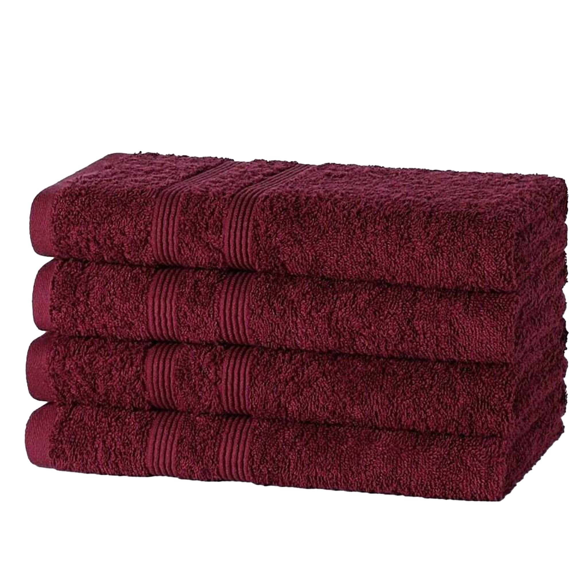 DARWEN STAR Hand Towels - Pack of 4 100% Egyptian Cotton 500 GSM Premier Quality Quick Dry Multipurpose Super Soft & Absorbent 50 x 85 cm (Wine)