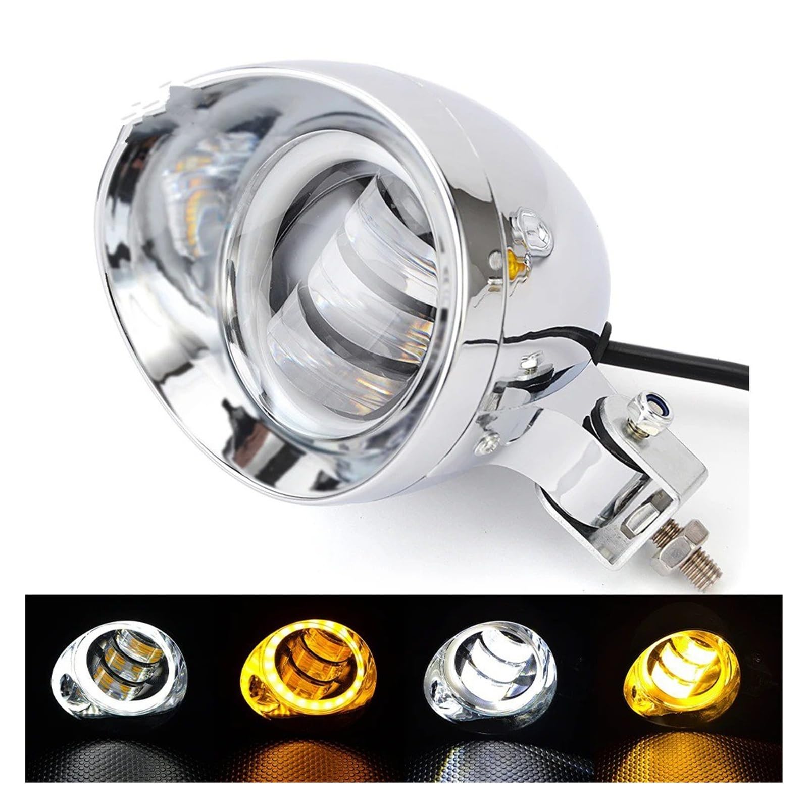 Per Softail Bobber Chopper Moto Faro Anteriore A LED Cafe Racer Spot Fendinebbia Angel Eye Fendinebbia Anteriore